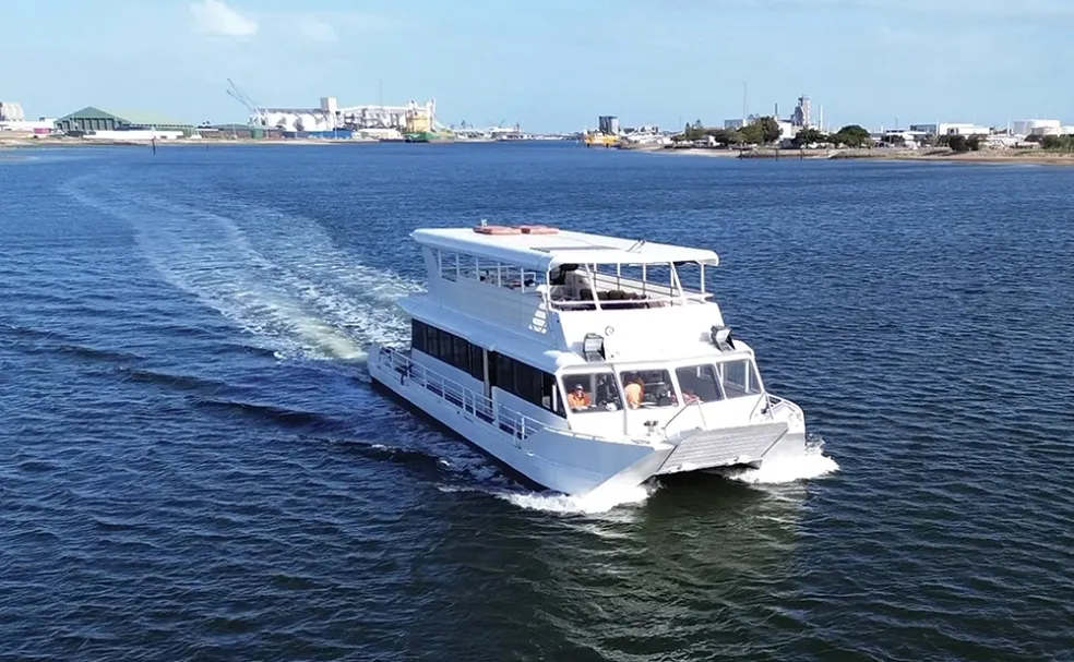 Port River Cruises catamaran cruising on the Port River