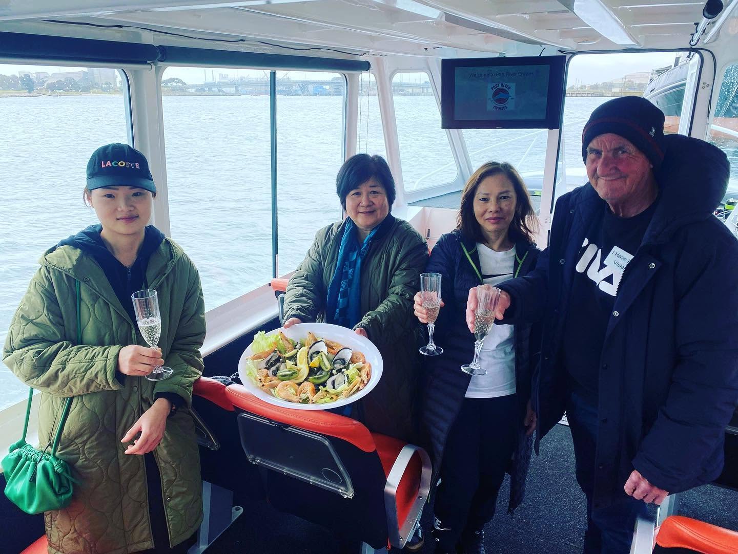 Milestone birthday celebration with food and drinks on a Port River cruise