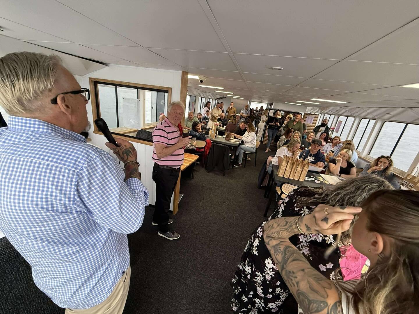 Networking function aboard a Port River Cruises private charter vessel