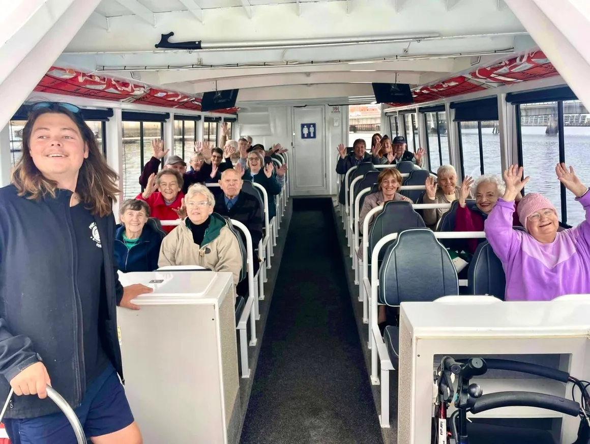 Senior social club enjoying a relaxing Port River Cruise